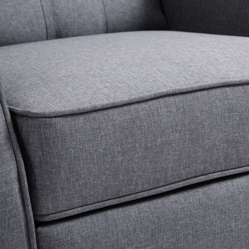 Wingback Recliner Armchair with Footrest and Tufted Back for Living Room Comfort Grey