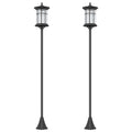 Set of Two 1.8m Black Traditional Style Outdoor Solar Lamp Posts by Outsunny