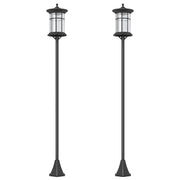 Set of Two 1.8m Black Traditional Style Outdoor Solar Lamp Posts by Outsunny