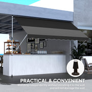 Black 3x1.5m Adjustable Outdoor Awning with Aluminium Frame by Outsunny