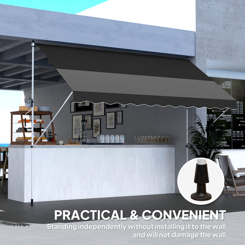 Black 3x1.5m Adjustable Outdoor Awning with Aluminium Frame by Outsunny