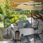 12kg Bronze Round Parasol Base Heavy Duty Resin Umbrella Stand for 32-48mm Poles by Outsunny