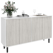 Kitchen Sideboard Storage Cabinet with Adjustable Shelves and 4 Doors Ideal for Dining White