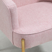 Set of 2 Accent Armchairs with Padded Seats and Gold Legs for Living Room Pink AOSOM