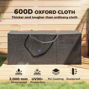 Black 720L Waterproof Garden Cushion Storage Bag for Outdoor Furniture by Outsunny