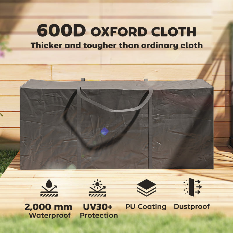 Black 720L Waterproof Garden Cushion Storage Bag for Outdoor Furniture by Outsunny