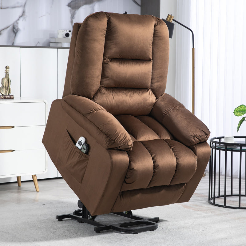 Reclining Massage Armchair with Heat and Eight Massage Points for Home Comfort Brown