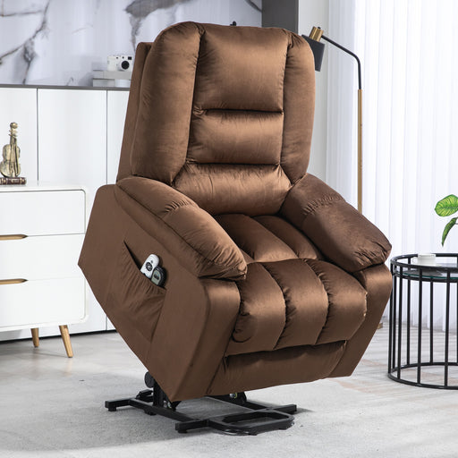 Reclining Massage Armchair with Heat and Eight Massage Points for Home Comfort Brown