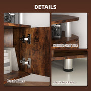 Rustic Brown TV Unit Cabinet for TVs up to 55 Inches with Storage Shelves and Cupboard by HOMCOM