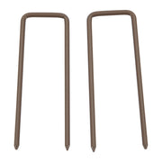 Set of 2 Freestanding Foldable Garden Fences Aluminium Expandable Picket Design Dark Brown