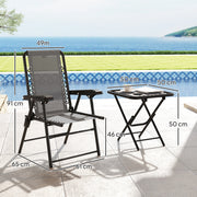 Three Piece Garden Table and Chair Set Dark Grey by Outsunny