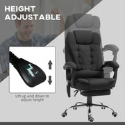 Black Heated Massage Executive Office Chair with Footrest and High Back by Vinsetto
