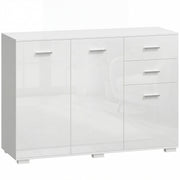 Sideboard with Adjustable Shelf for Organised Storage High Gloss White AOSOM