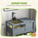 Grey Wooden Tortoise House with Shelter Run Shelf Lamp Holder and Tray by PawHut