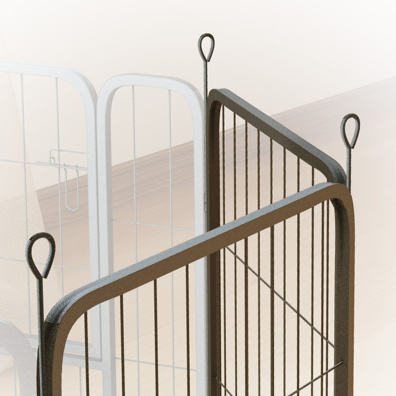 2 Piece Dog Pen Expansion Pack with 3 Connecting Stakes for 80cm High Pet Playpen by PawHut