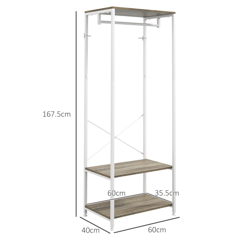 Hallway Coat Rack With Shoe Storage Bench and Hooks Ideal for Entryway Organisation Grey