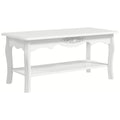 Coffee Table with Storage Shelf for Organised Living Room Small Space White