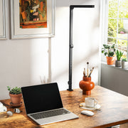 LED Desk Lamp with Clamp and Swing Arm for Office or Study Adjustable Brightness Black AOSOM