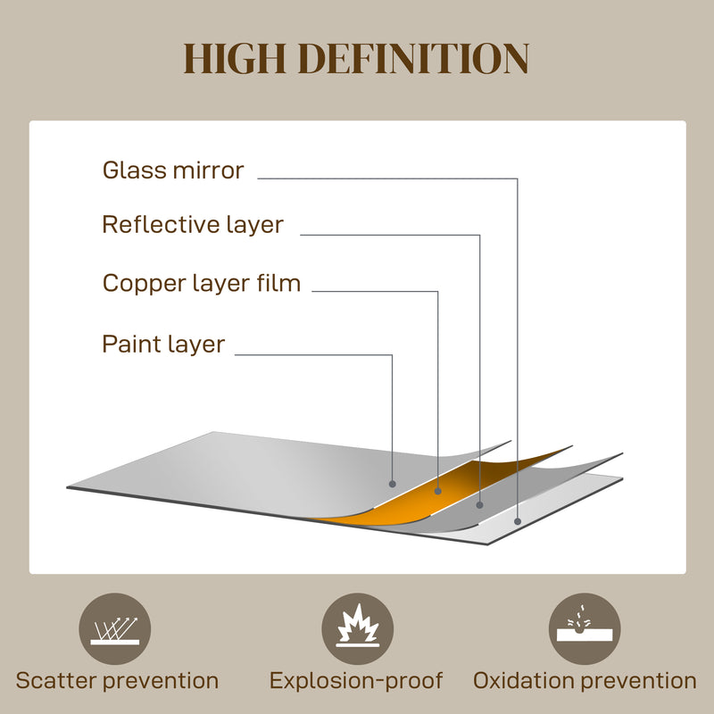 Arched Wall Mirror with Grid Design for Bedrooms and Hallways Gold Tone 110 x 65cm