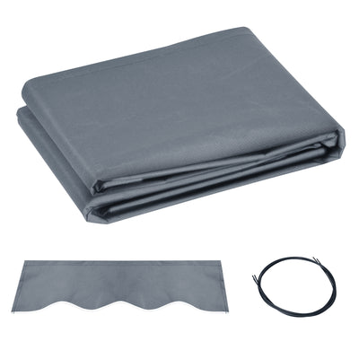 Grey Awning Replacement Canopy Water Resistant UPF 50 Plus Sun Shade Cover for 3 x 2.5m by Outsunny