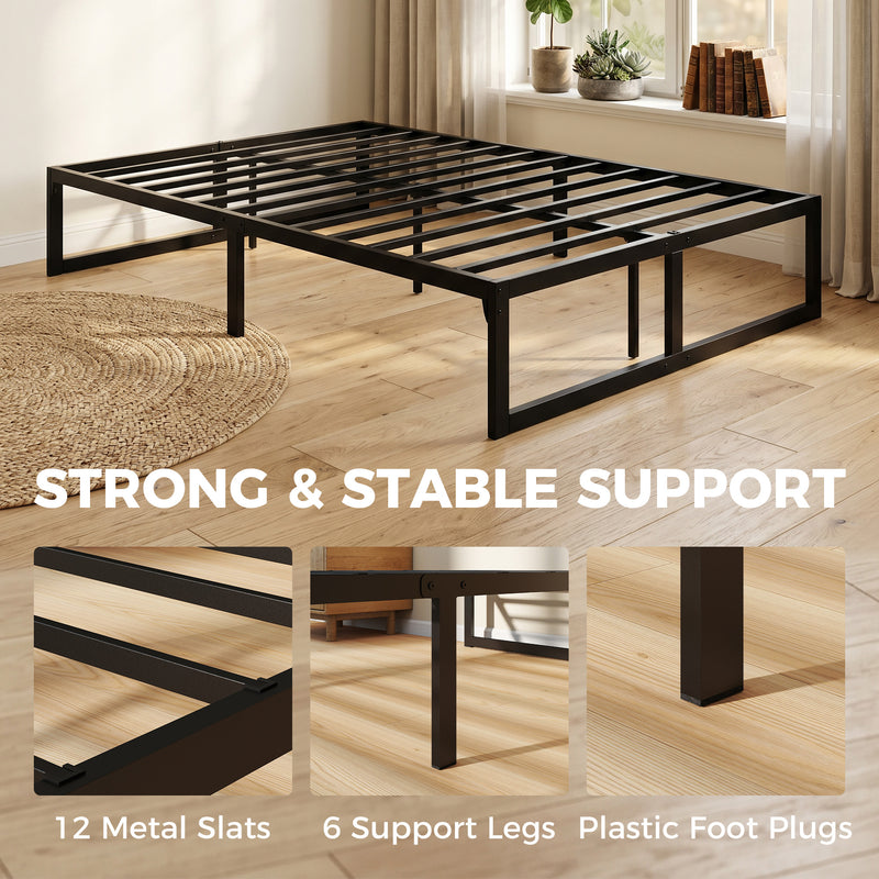 Small Double Bed Frame with Underbed Storage Space for Compact Bedrooms Black