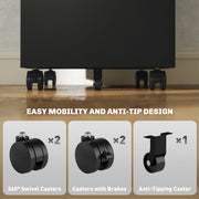 Black Metal Mobile File Cabinet with Lockable Drawers and Wheels for Home Office by Vinsetto