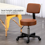 Swivel Salon Chair with Adjustable Height and Padded Seat for Hairdressers Brown
