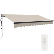 Beige 3.5 x 3m Electric Manual Awning with Remote Control by Outsunny