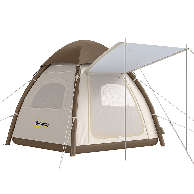 Inflatable Camping Tent With Fast Setup and Standing Height for Comfortable Shelter Cream White
