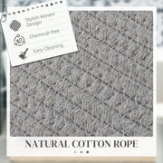 88L Cotton Rope Laundry Basket With Sturdy Handles For Clothes Storage, Grey
