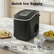 Ice Maker Machine for Fast Fresh Ice at Home Garden or Caravan Black Homcom