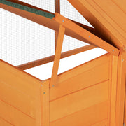 Wooden Chicken Coop with Nesting Box and Openable Roof for Up to 8 Hens Natural Wood
