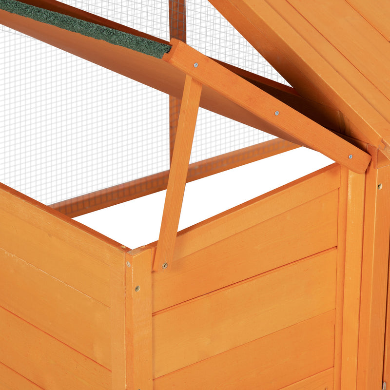 Wooden Chicken Coop with Nesting Box and Openable Roof for Up to 8 Hens Natural Wood
