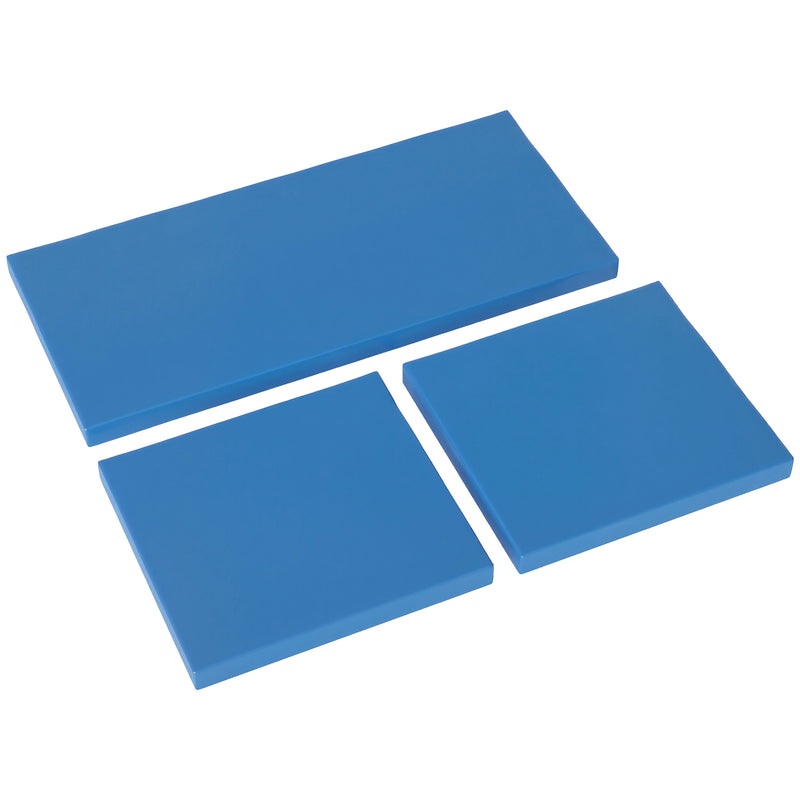 Sky Blue Garden Seat Cushion Pads Set of 3 for Rattan Furniture by Outsunny