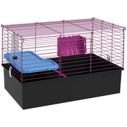 Small Animal Cage With Platform and Ramp For Rabbits Guinea Pigs Chinchillas, Grey
