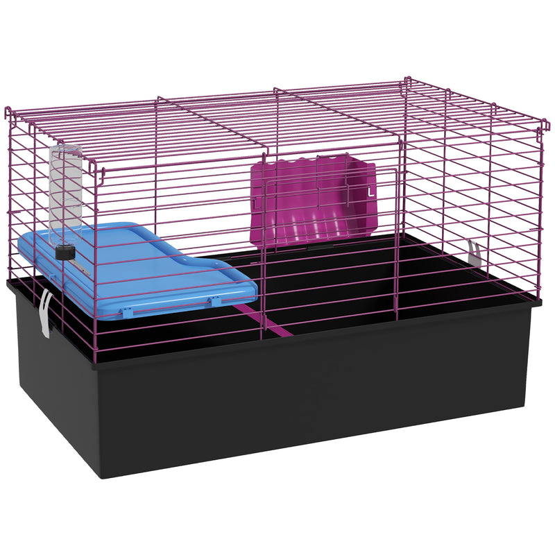 Small Animal Cage With Platform and Ramp For Rabbits Guinea Pigs Chinchillas, Grey