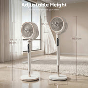 Pedestal Fan with Quiet 12 Speed Cooling and Remote for Bedroom or Living Room White Homcom