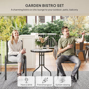 Three Piece Outdoor Garden Furniture Set in Black by Outsunny