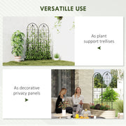 Set of 2 Metal Garden Trellis Panels for Climbing Plants and Flowers 150 x 50cm by Outsunny