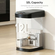 12L Motion Sensor Kitchen Bin with Touchless Opening and Steel Body, Black AOSOM