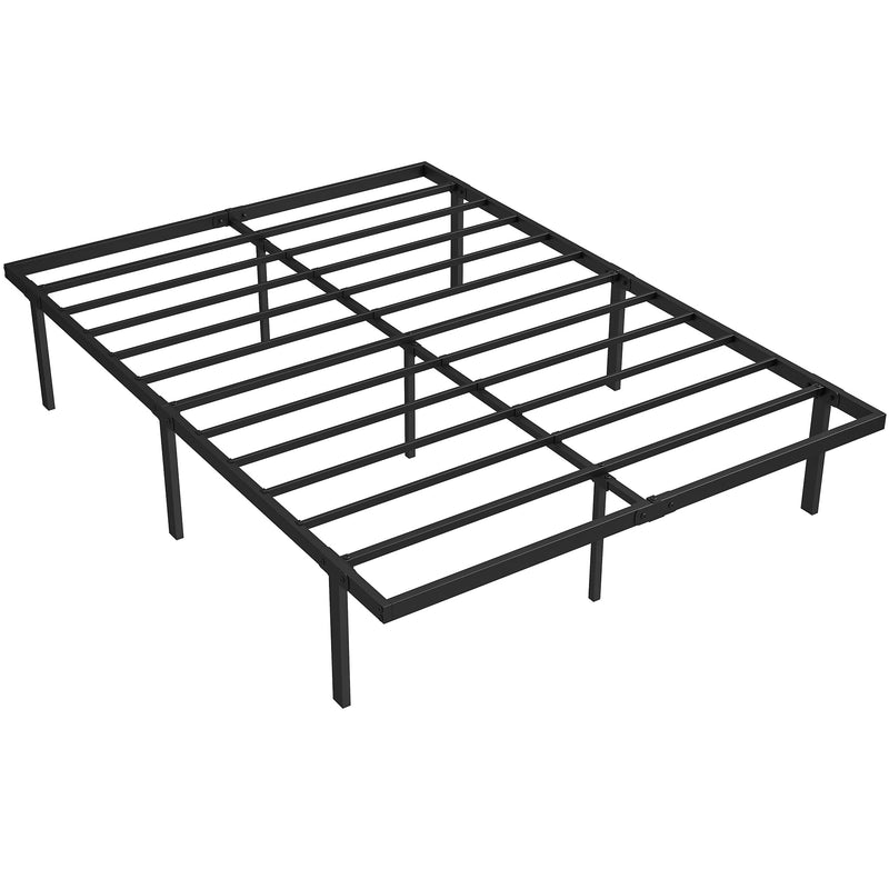 Black Metal Bed Frame For Double Mattress, Sturdy Steel, Supports Up To 42 Stone, Slats Included