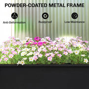 Raised Metal Garden Planter for Easy Standing Gardening on Balconies and Patios Black AOSOM