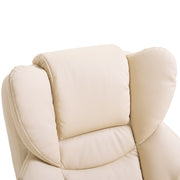 Recliner Chair and Footstool Set with Swivel Base and Adjustable Backrest for Lounge Cream
