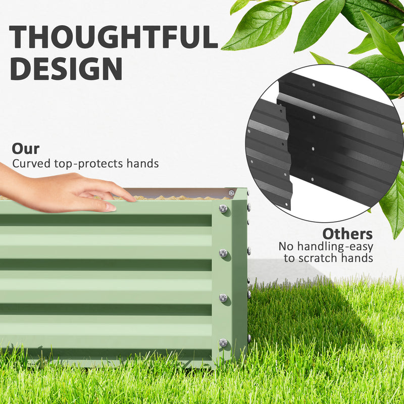 Steel Raised Garden Bed for Easy Outdoor Planting and Strong Plant Protection Light Green