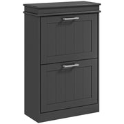 Two Drawer Shoe Storage Cabinet Fits Up To 10 Pairs Ideal For Hallways Black