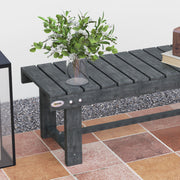 2 Seater Wooden Garden Bench With Slatted Backrest For Outdoor Relaxing, Grey AOSOM