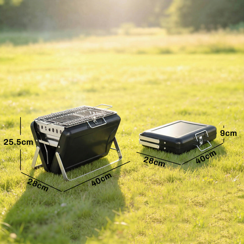 Portable Charcoal BBQ Grill for Easy Outdoor Cooking and Picnics Black