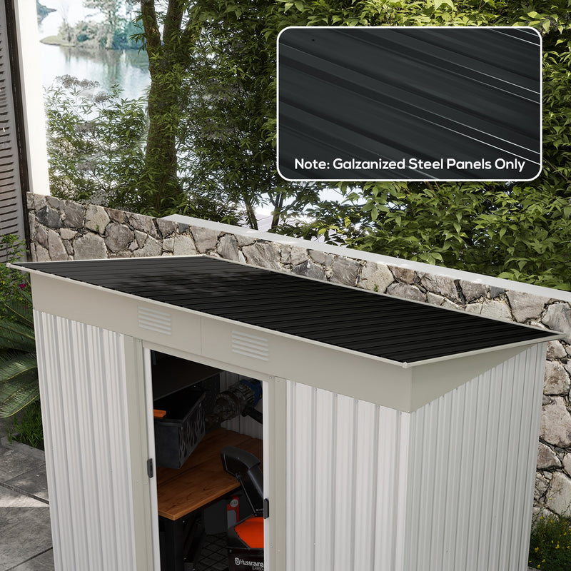 Pack of 24 Galvanised Metal Roofing Sheets for Greenhouse Garage Shed Carport 129 x 45cm Dark Grey by Outsunny