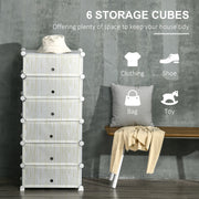 White Six Cube Modular Storage Unit for Home and Office by HOMCOM