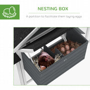 Large Wooden Chicken Coop with Run and Nesting Box Grey by PawHut